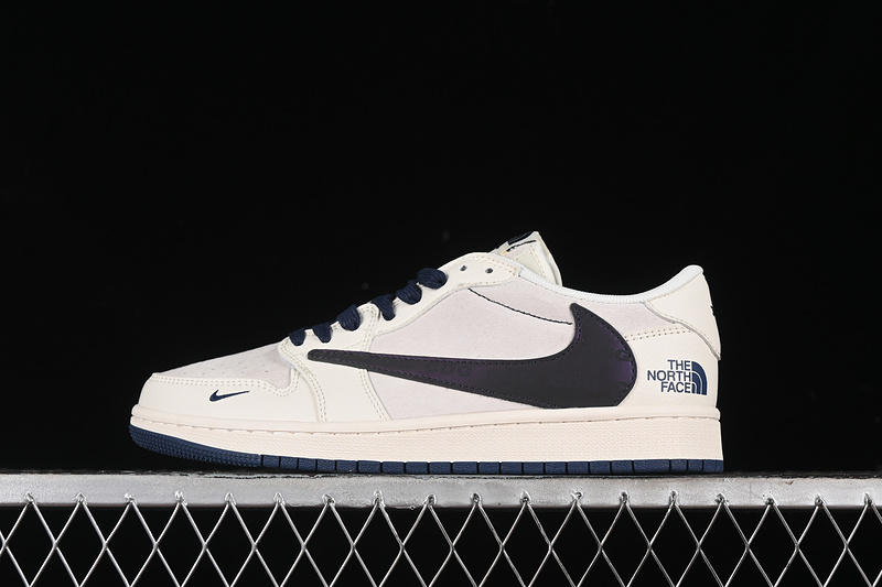 Nike Air Jordan 1 Low THE NORTH FACE Travis Scott Fragment Design OG SP Dark Purple White Sneakers