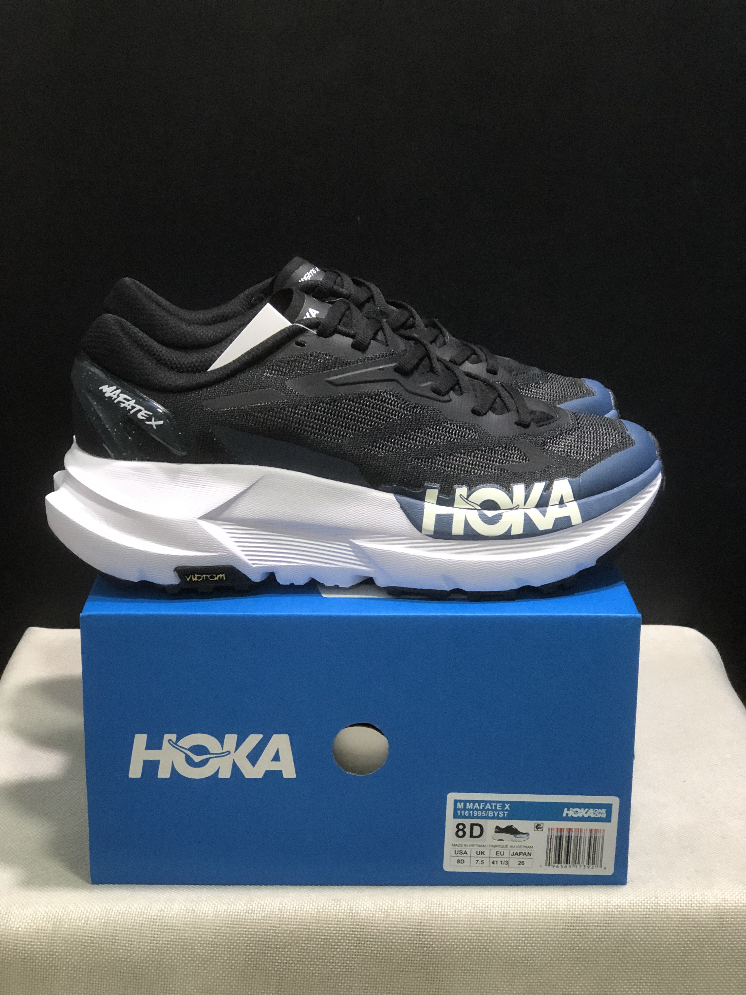 Hoka One One Mafate X Lightweight Fashion Running Shoes Sneakers Black/White