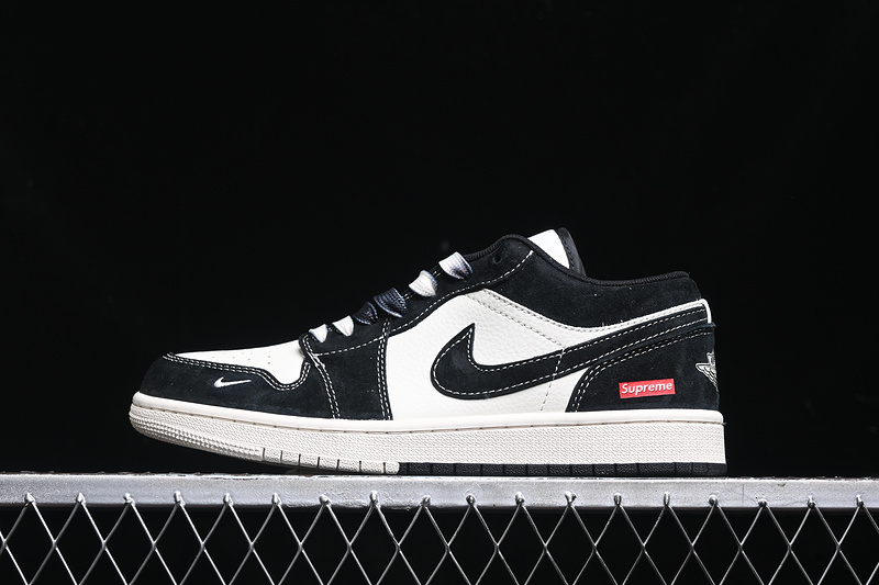 Nike Air Jordan 1 Low Supreme White Black Sneakers
