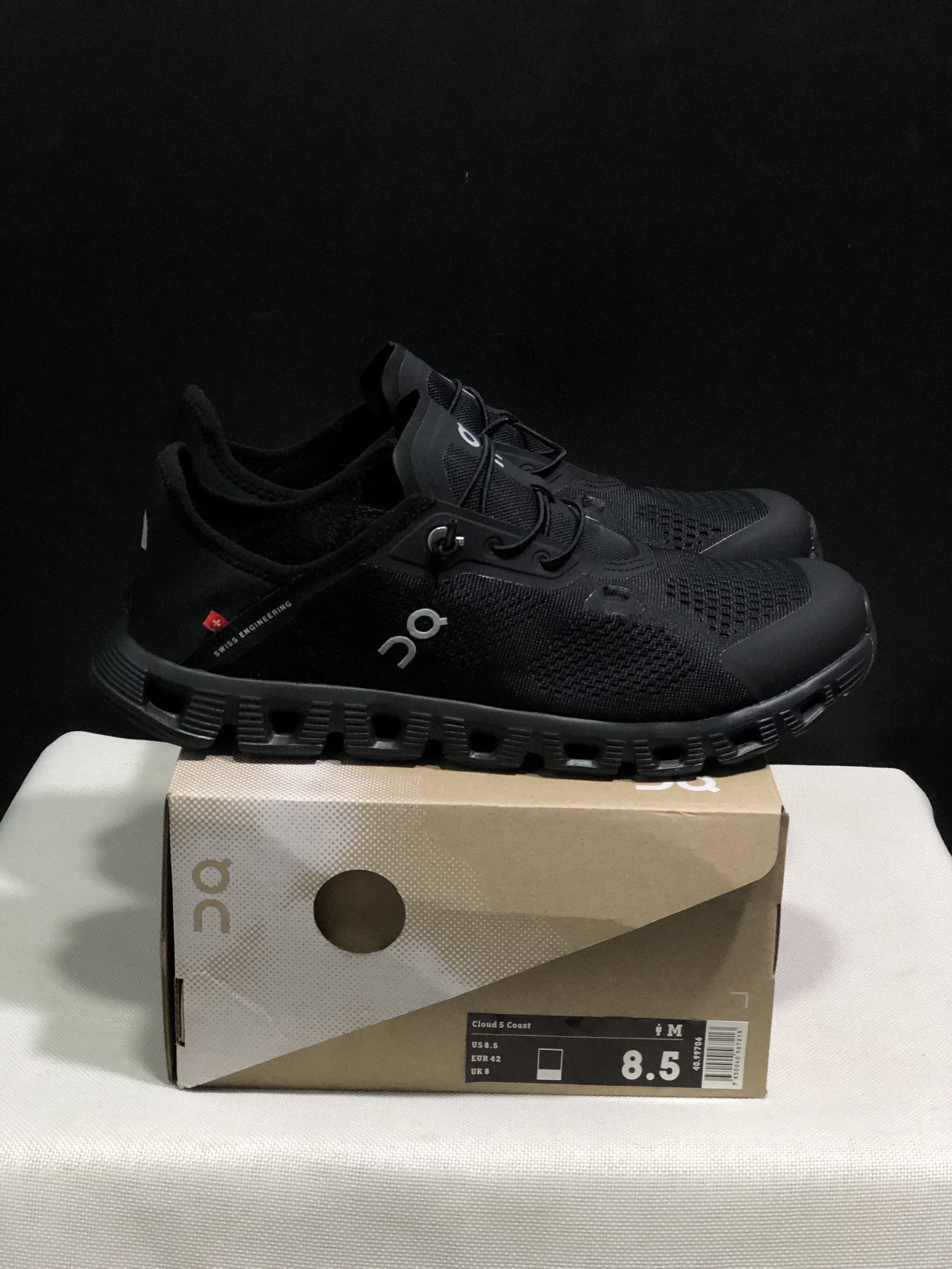 On Running Cloud 5 Coast Convenient And Breathable Running Shoes All Black