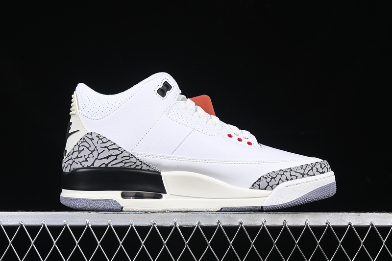 Nike Air Jordan 3 Retro White Cement Reimagined Fire Red Sneakers