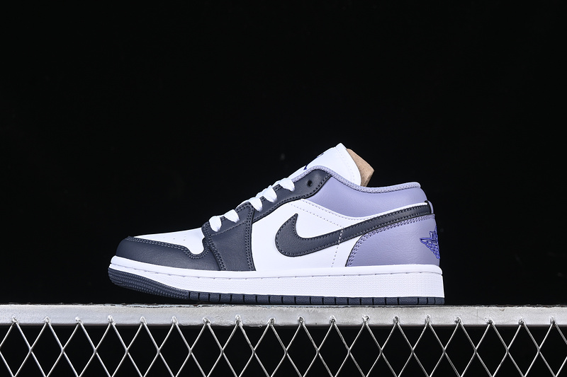 Nike Air Jordan 1 Low White Black Purple Sneakers