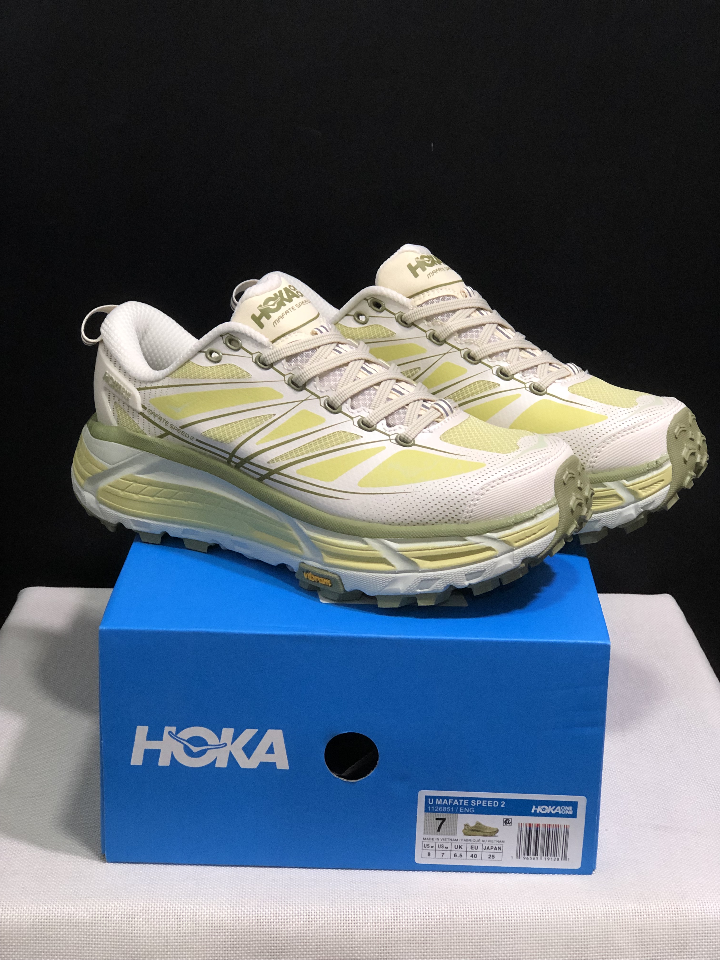 Hoka One One Mafate Speed 2 Mountain Anti-slip Running Shoes Sneakers Light Yellow