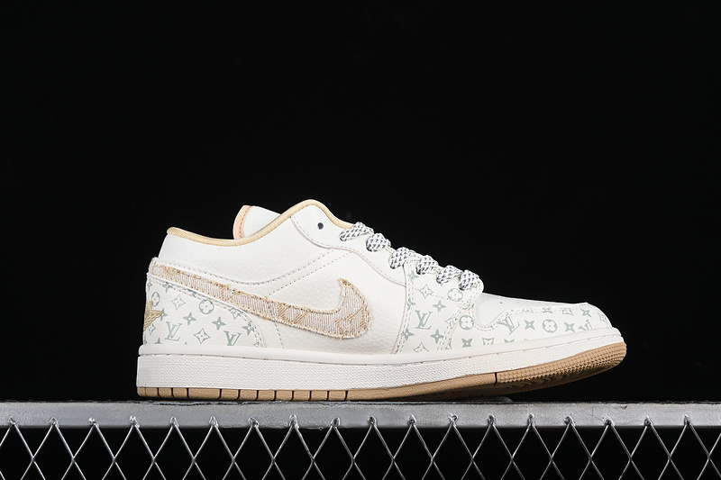 Nike Air Jordan 1 Low LV White Khaki Sneakers