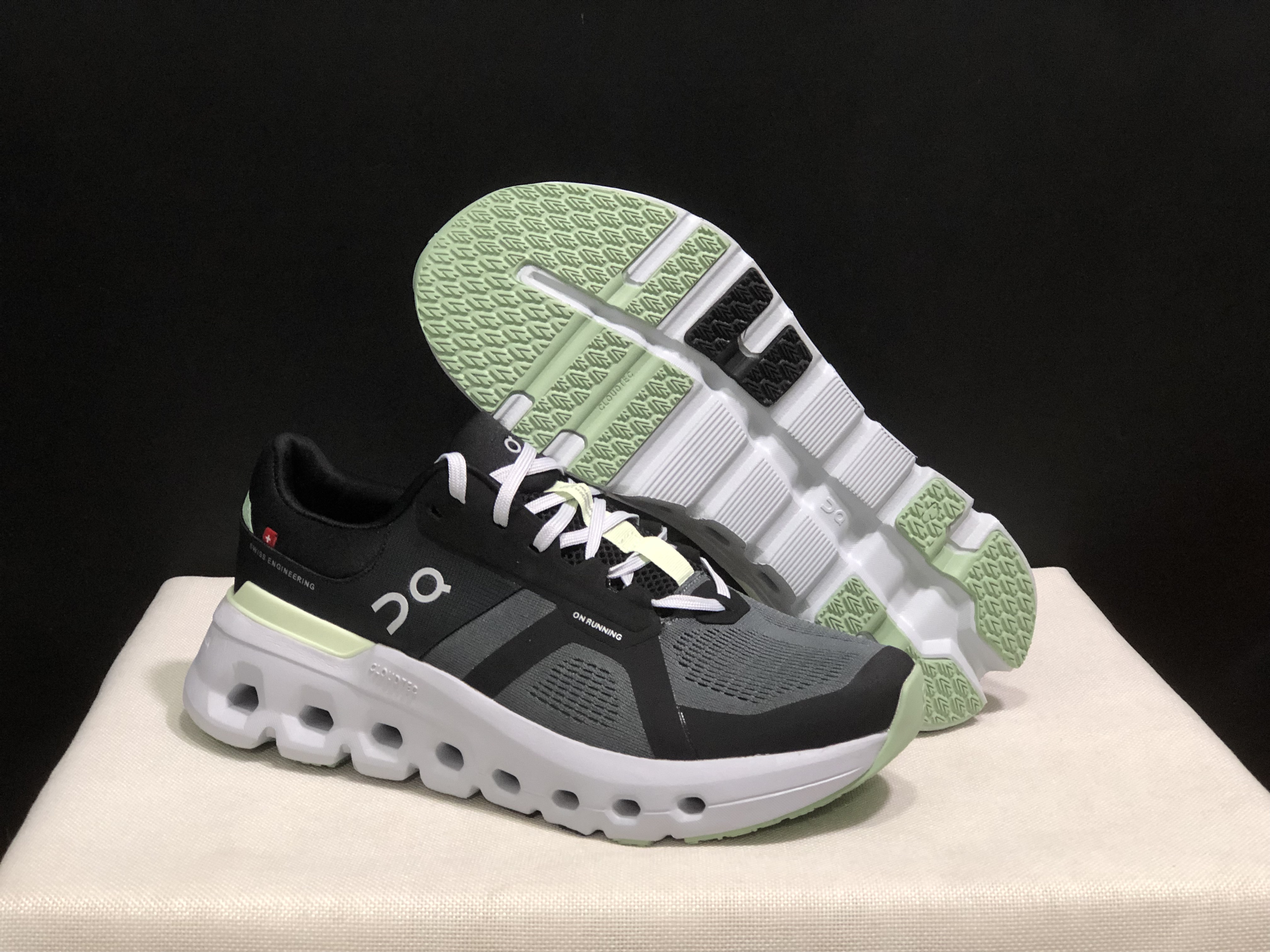 On Running Cloudrunner 2 Mesh Breathable Running Shoes Black/Grey