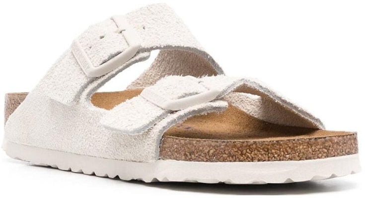 Birkenstock Arizona 1024516 Soft Footbed Suede Leather Narrow Fit Antique White Sandals