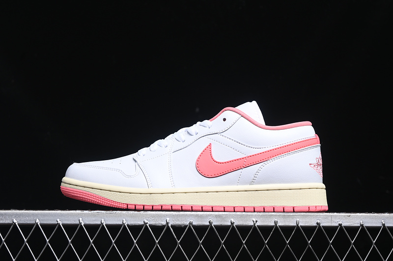 Nike Air Jordan 1 Low Sail Pink Sole White Sneakers