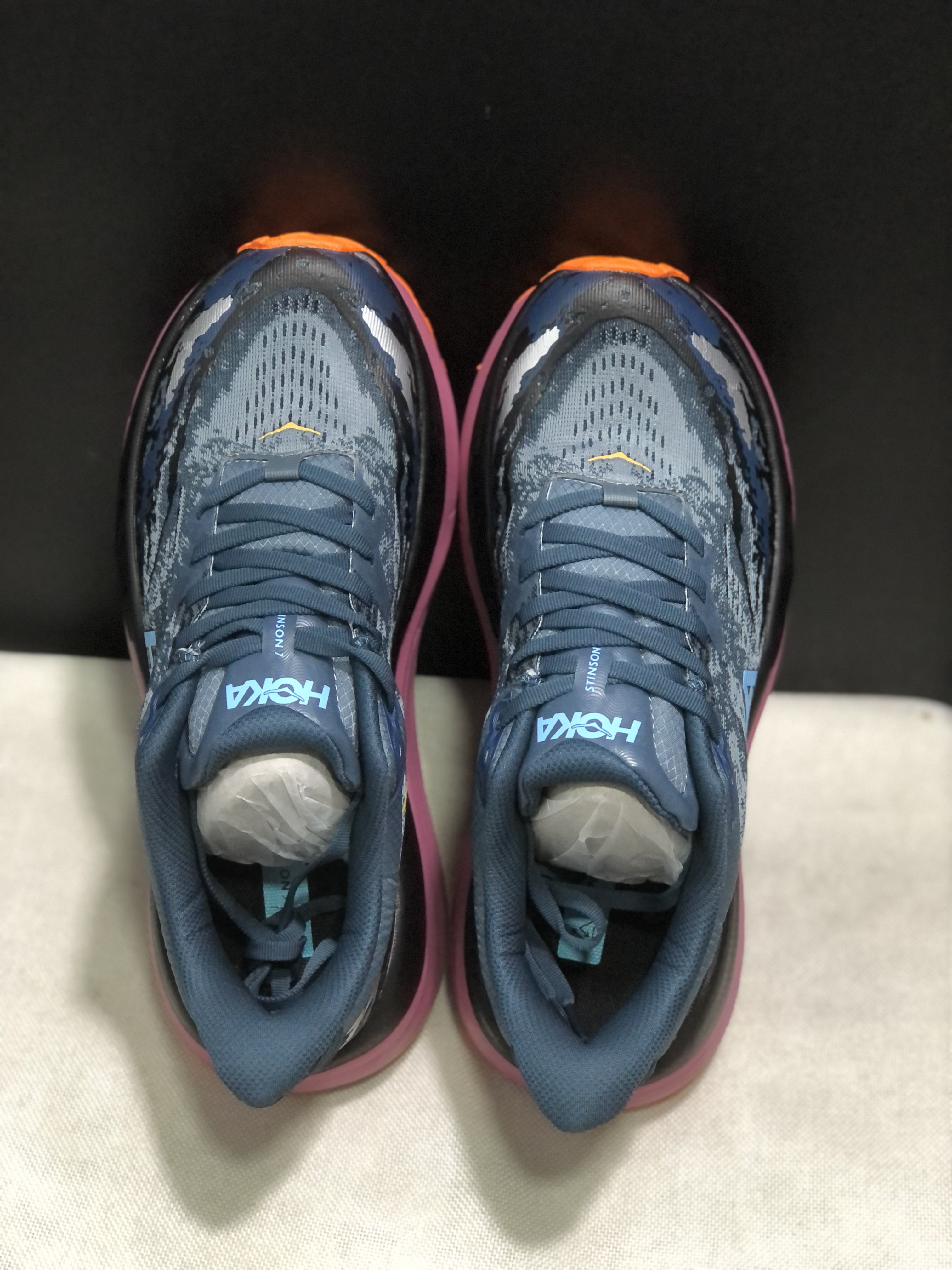 Hoka One One Stinson 7 Comfortable Anti-slip Running Shoes Camouflage/Black/Red