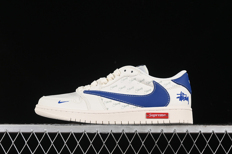 Nike Air Jordan 1 Low Travis Scott Fragment Design OG SP Blue White Sneakers