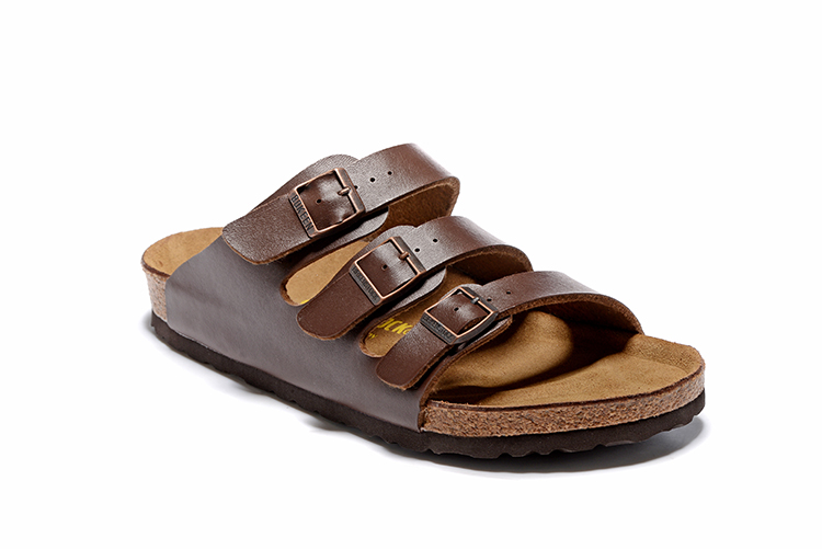 Birkenstock Florida Brown Three-Breasted Matte Leather Sandals