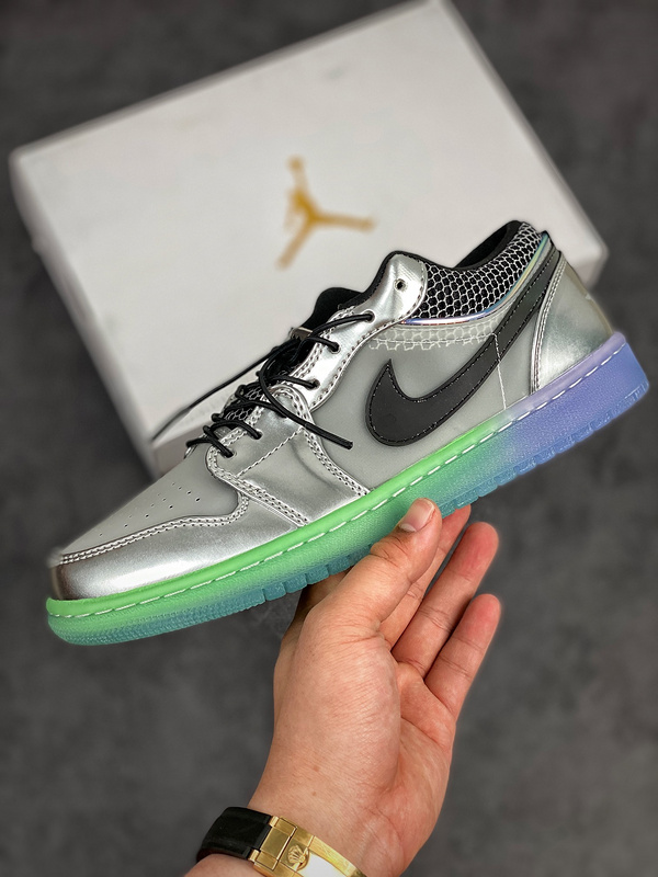 Nike Air Jordan 1 Low Silver Gray Sneakers