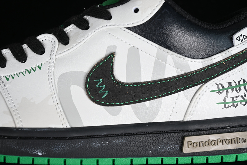 Nike Air Jordan 1 Low Lucky Green Black White Sneakers