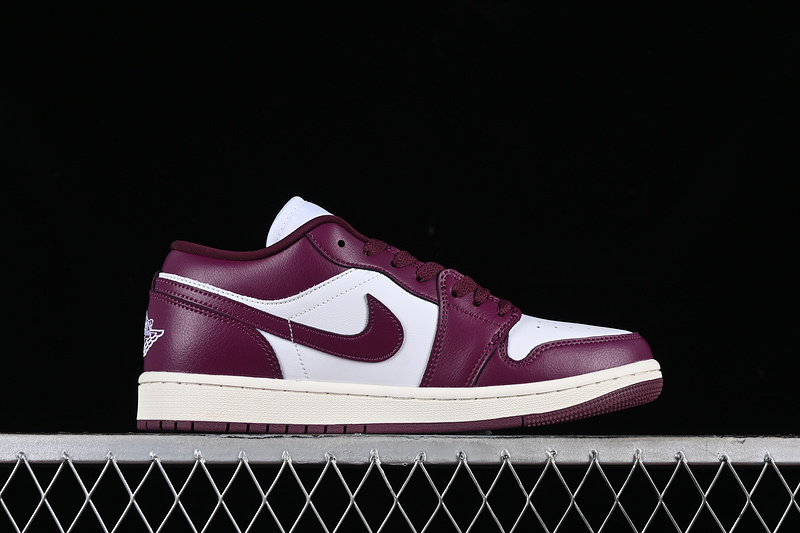 Nike Air Jordan 1 Low White Rose Red Sneakers