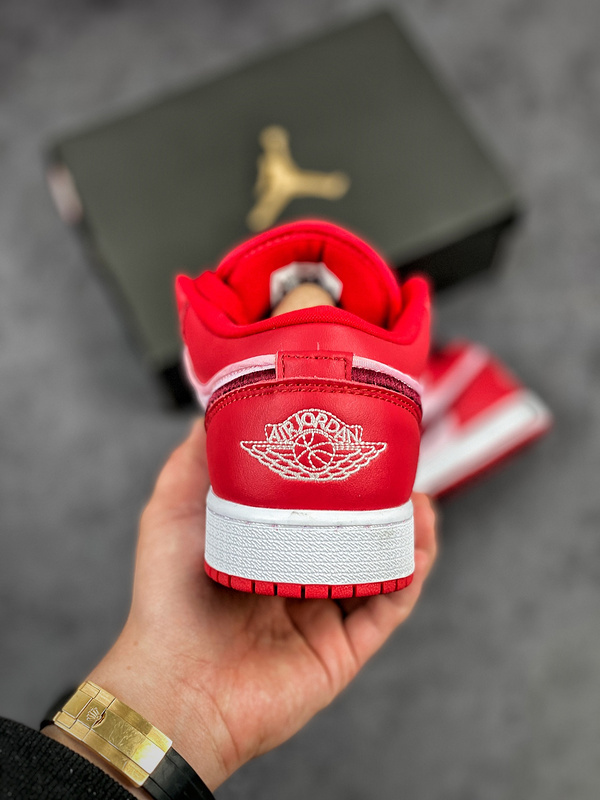 Nike Air Jordan 1 Low SE Red Quilt Valentines Pink Sneakers