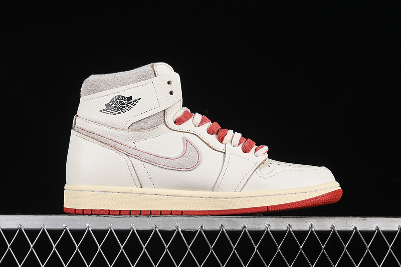 Nike Air Jordan 1 High OG Red Sole White Sneakers