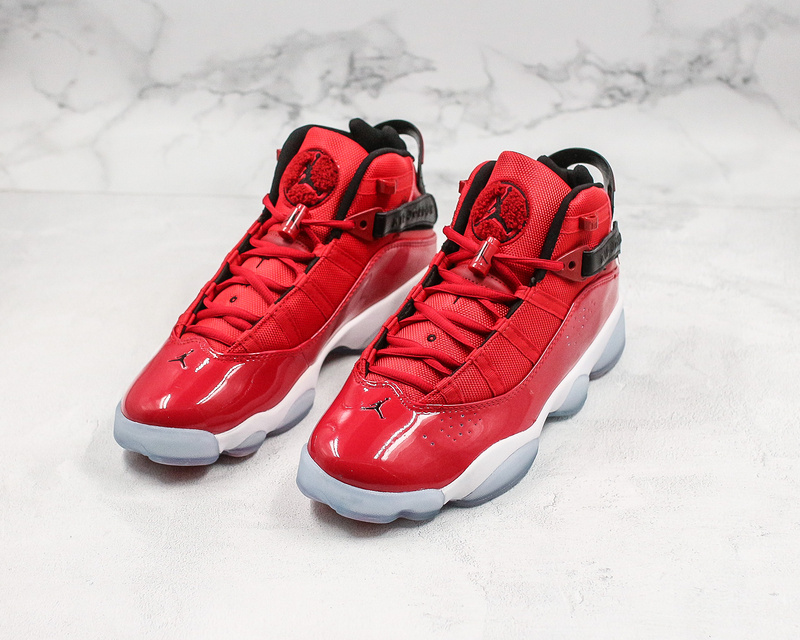 Nike Air Jordan 6 Rings RED Patent Sneakers
