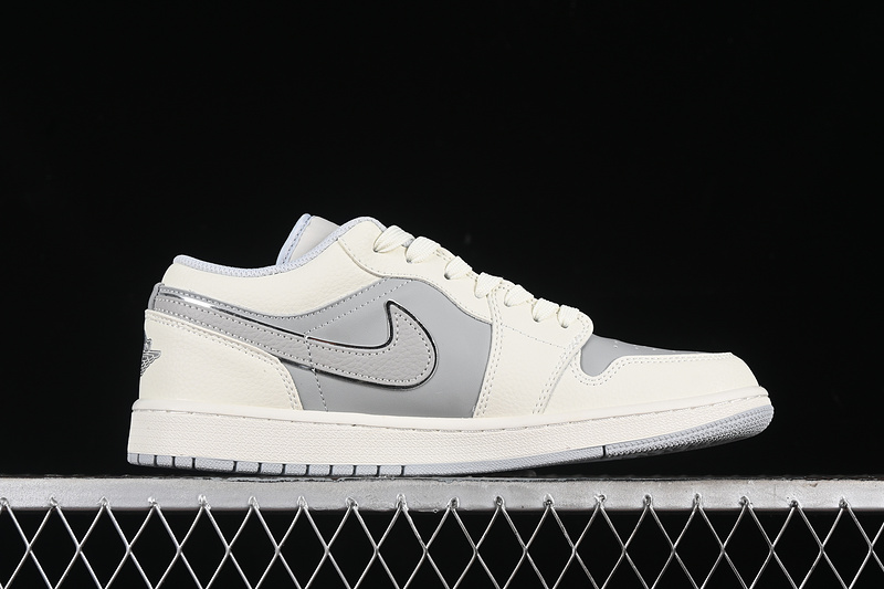 Nike Air Jordan 1 Low White Grey Silver Sneakers