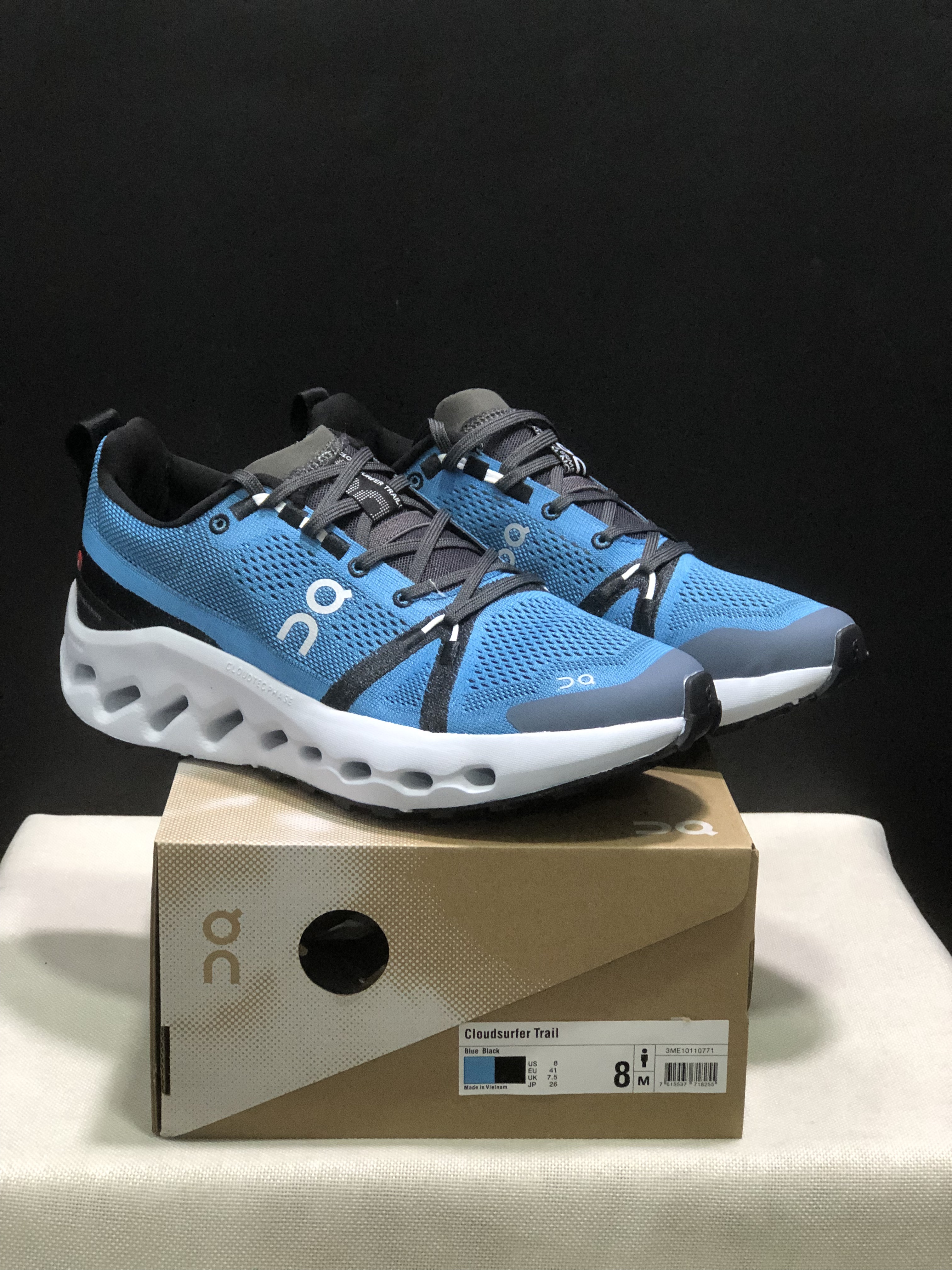 On Running Cloudsurfer Trail Waterproof Comfortable And Breathable Running Shoes Blue/Black