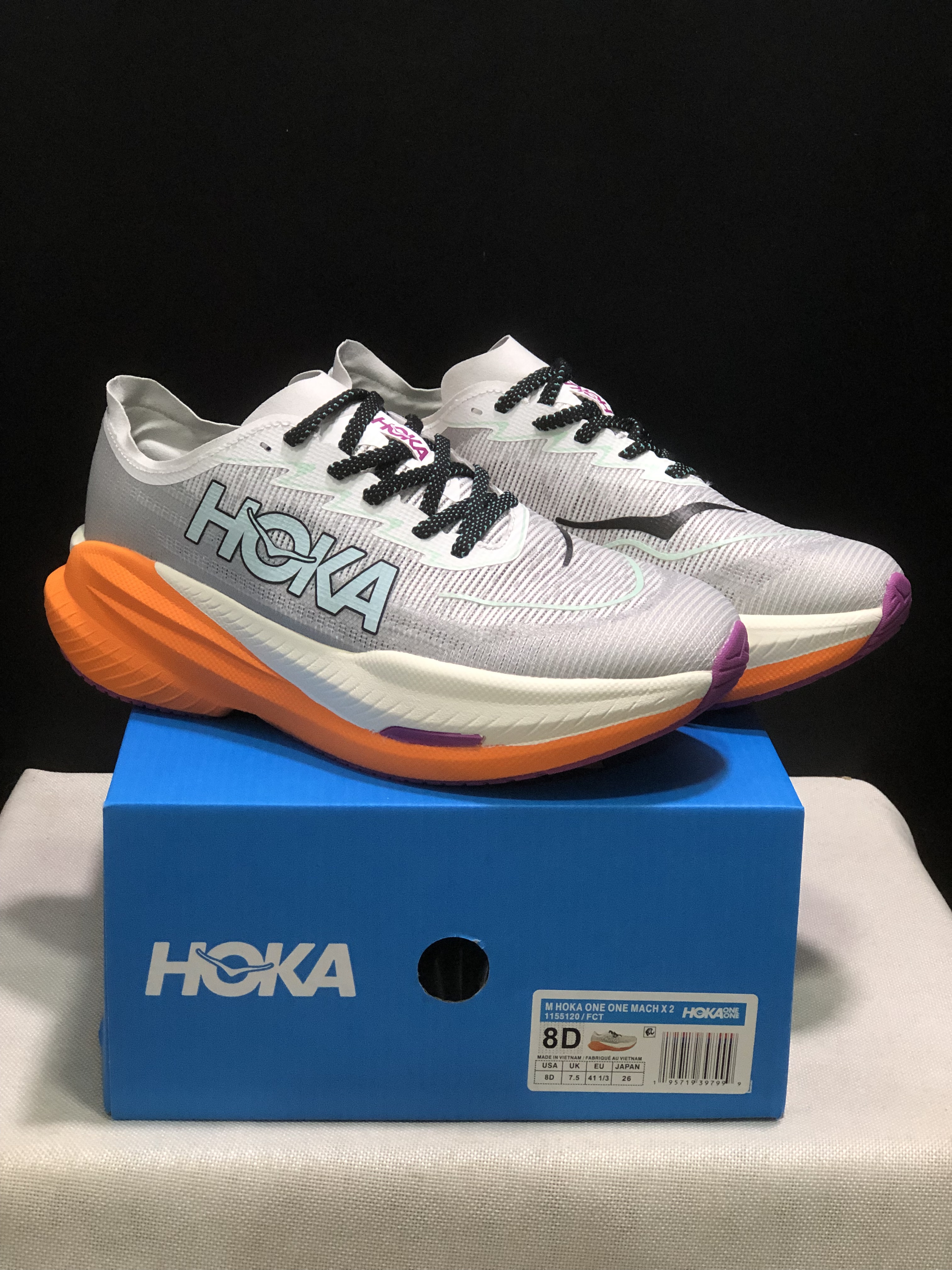 Hoka One One Mach X 2 Anti-slip Low-top Running Shoes Grey/Orange