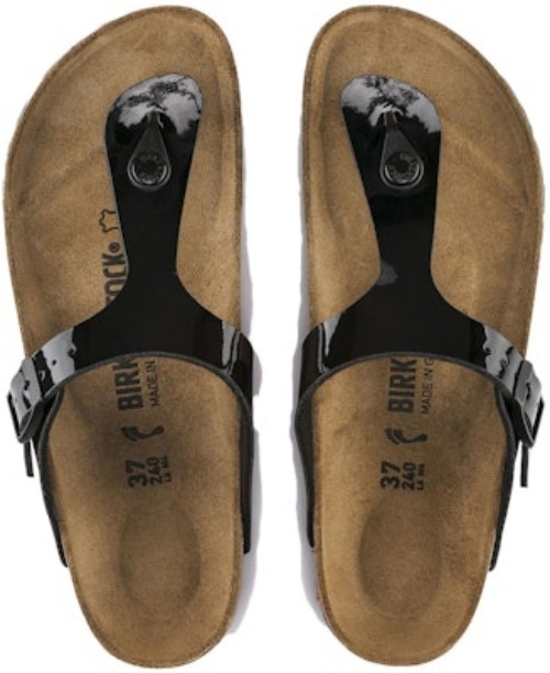 Birkenstock Gizeh Birko-Flor 0043661 Black Patent Sandals