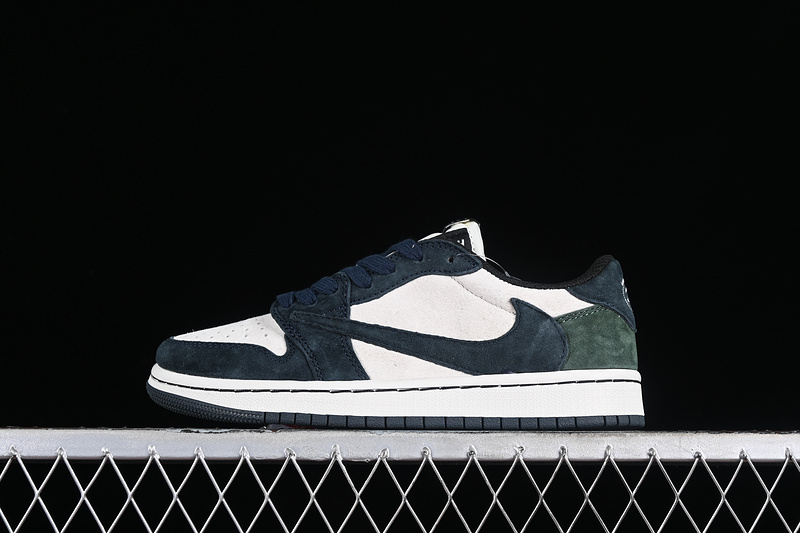 Travis Scott Nike Air Jordan 1 Low OG Green White Navy Sneakers