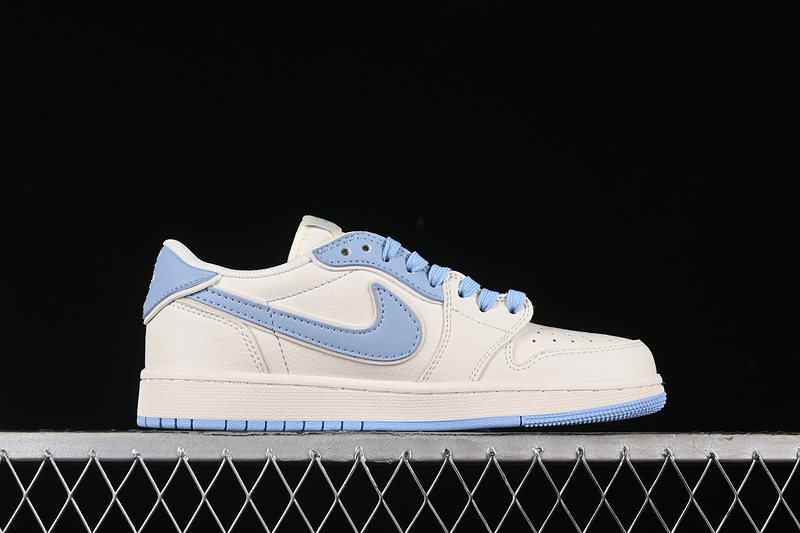 Nike Air Jordan 1 Low OG SP Off-White Travis Scott Fragment Design White Blue Sneakers