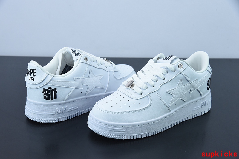 A Bathing Ape Bape Sta Low White SN Embroidery