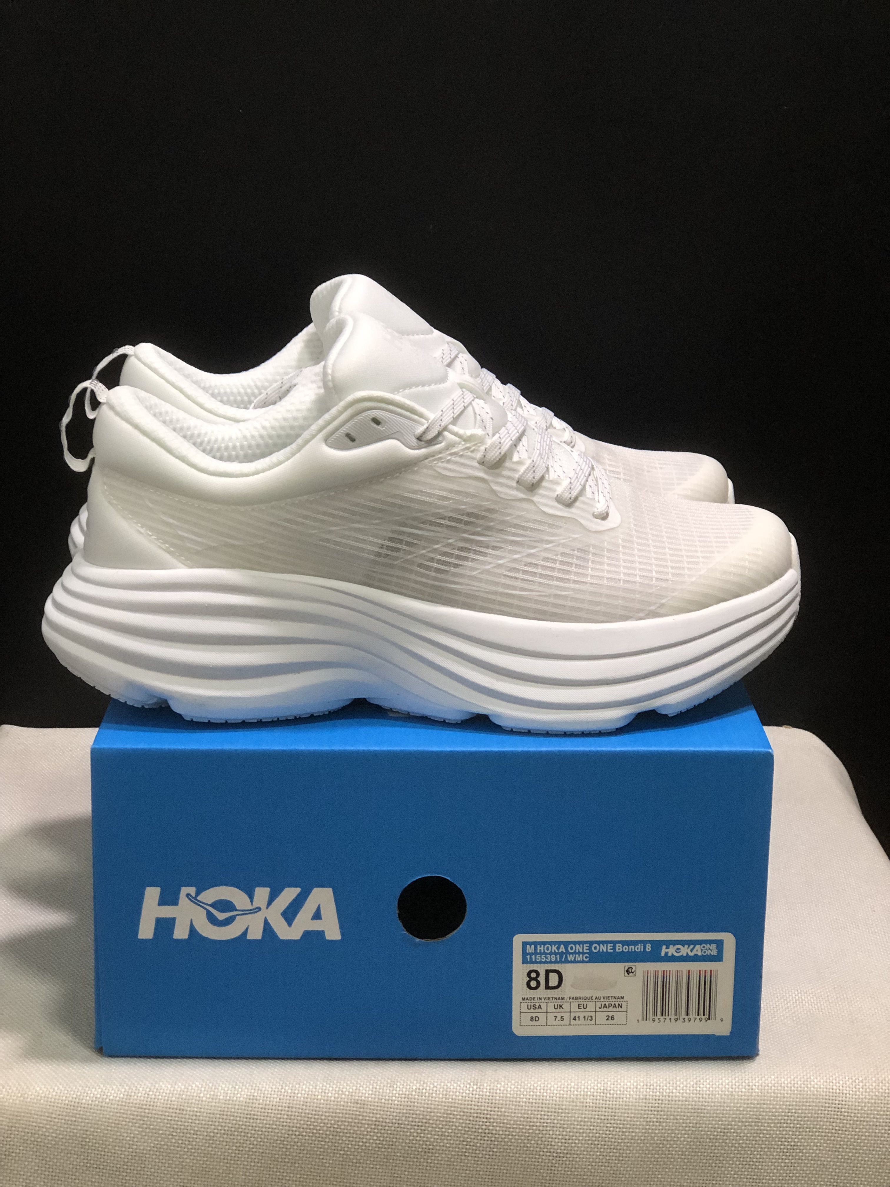 Hoka One One Bondi 8 Breathable Low-top Running Shoes White