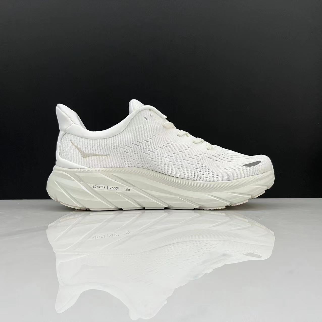 Hoka One One Clifton 8 Fashion Shoes Shock-absorbing Sneakers White