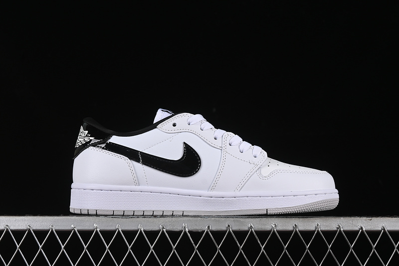 Nike Air Jordan 1 Low 85 Patent Leather Black Label White Sneakers