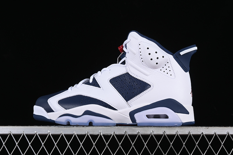Nike Air Jordan 6 Retro Olympic White Midnight Navy Sneakers