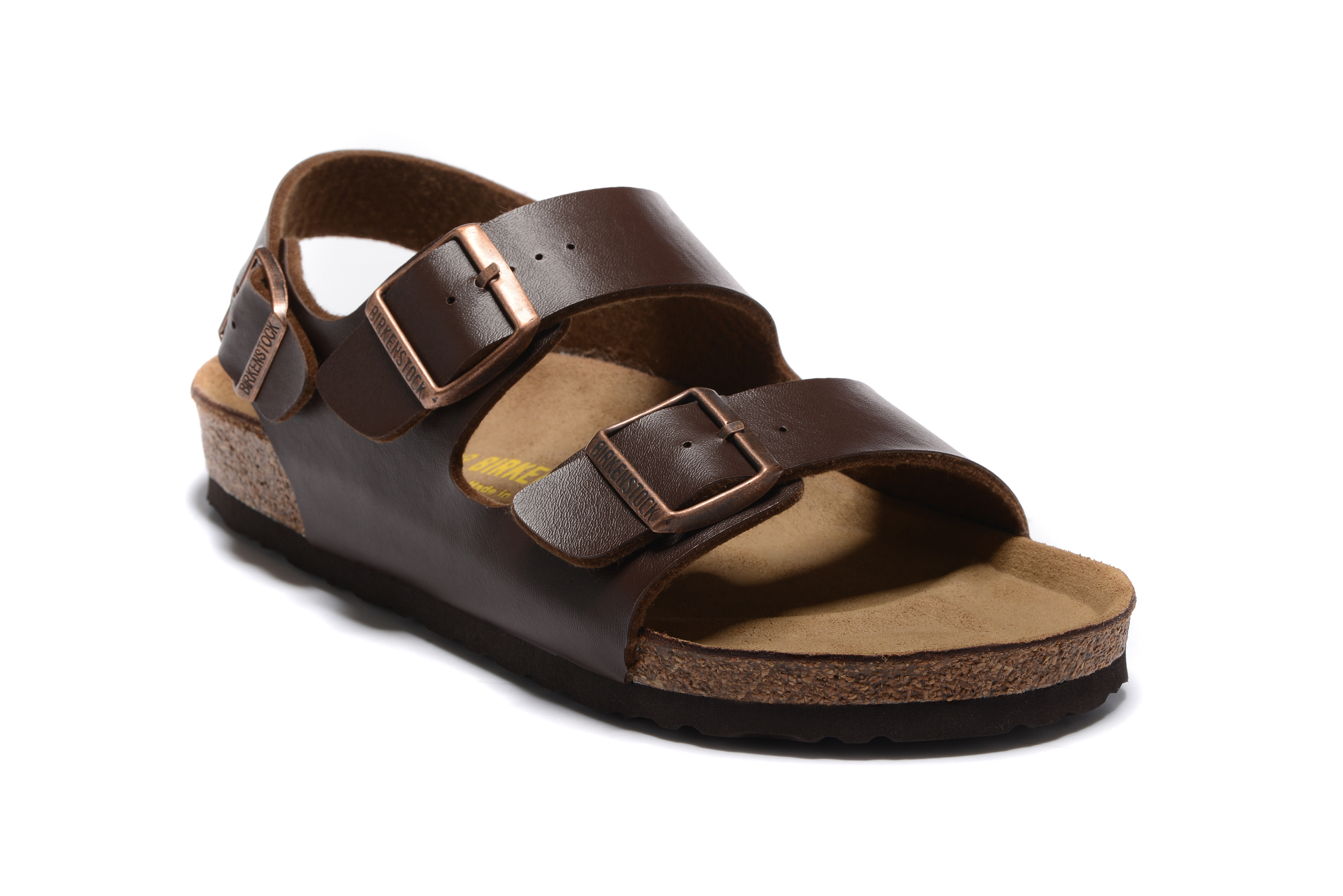 Birkenstock Brown Matte Double Buckle Strap Sandal