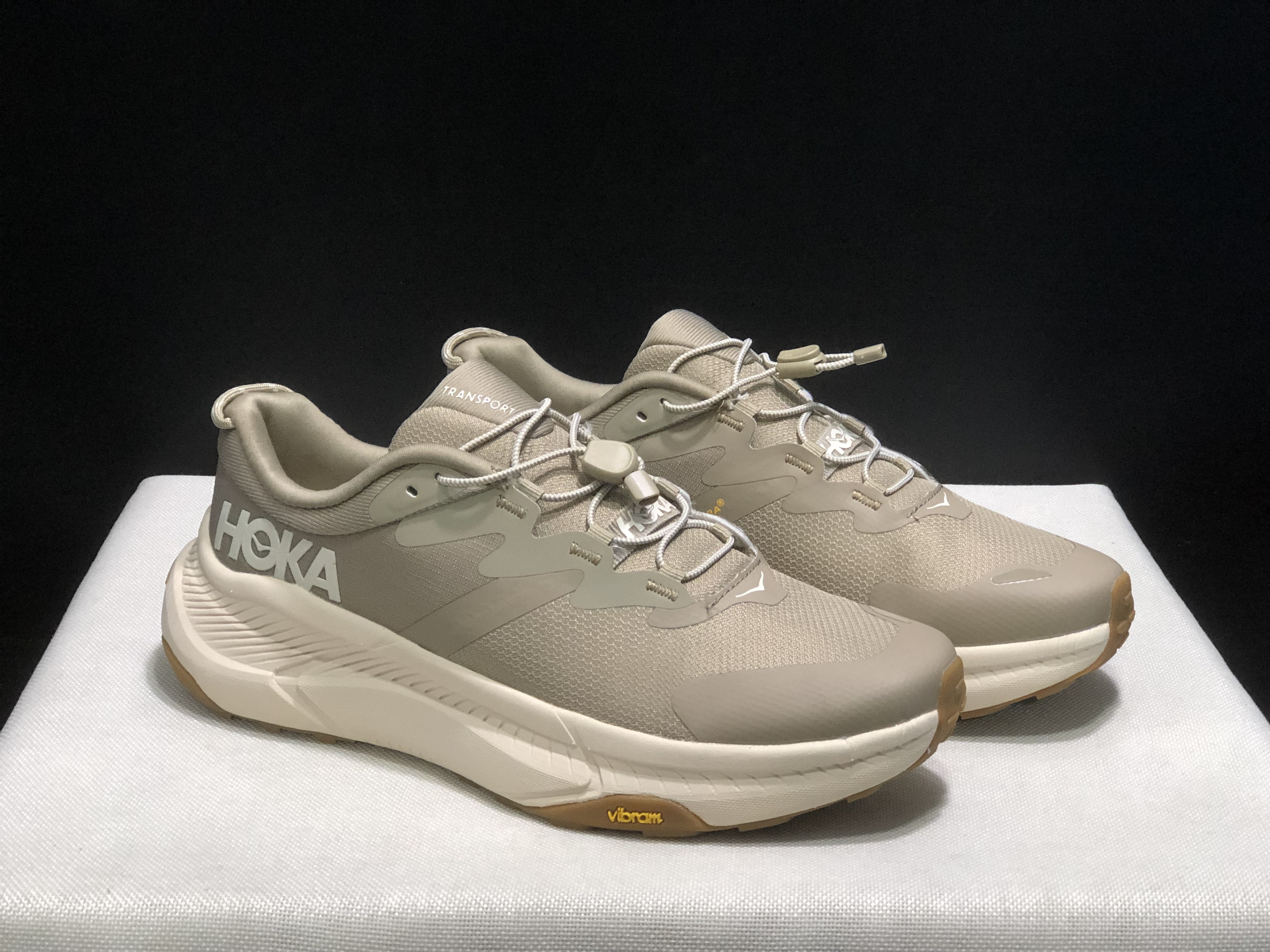 Hoka One One Transport Drawstring Low-top Running Shoes Sneakers Brown