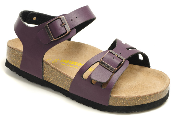 Birkenstock Single Button Purple Butterfly Matte Leather Sandals