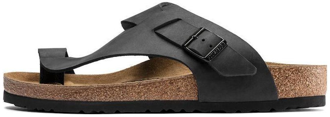Birkenstock Soft Leather CMFT Thick Sole Versatile Flip-Flops 1023112 Black Sandals
