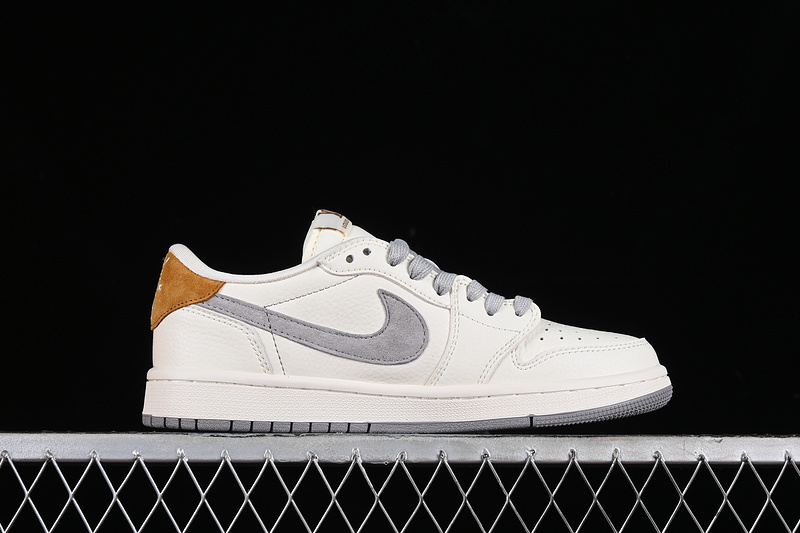 Nike Air Jordan 1 Low OG SP Travis Scott Fragment Design LV White Grey Sneakers