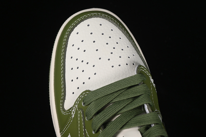 Nike Air Jordan 1 Low OG SP Travis Scott Fragment Design LV Green White Sneakers