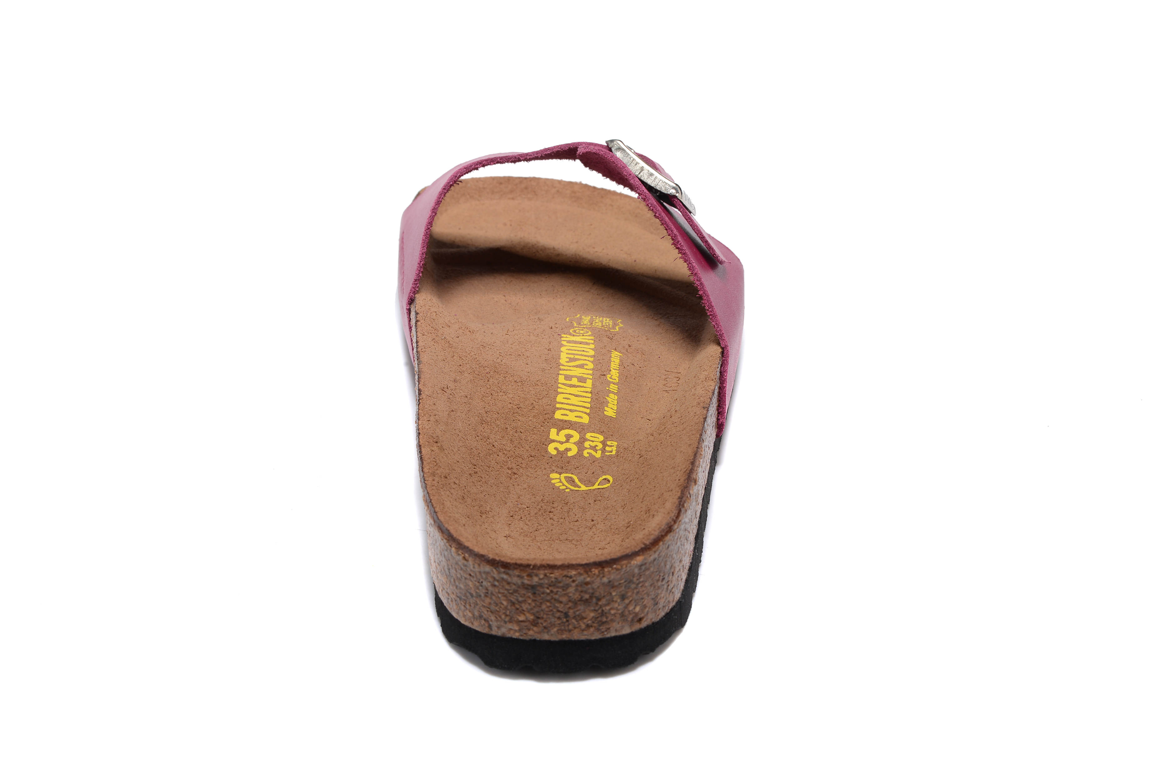 Birkenstock Madrid Rose Red Single Strap Slide Leather Sandals