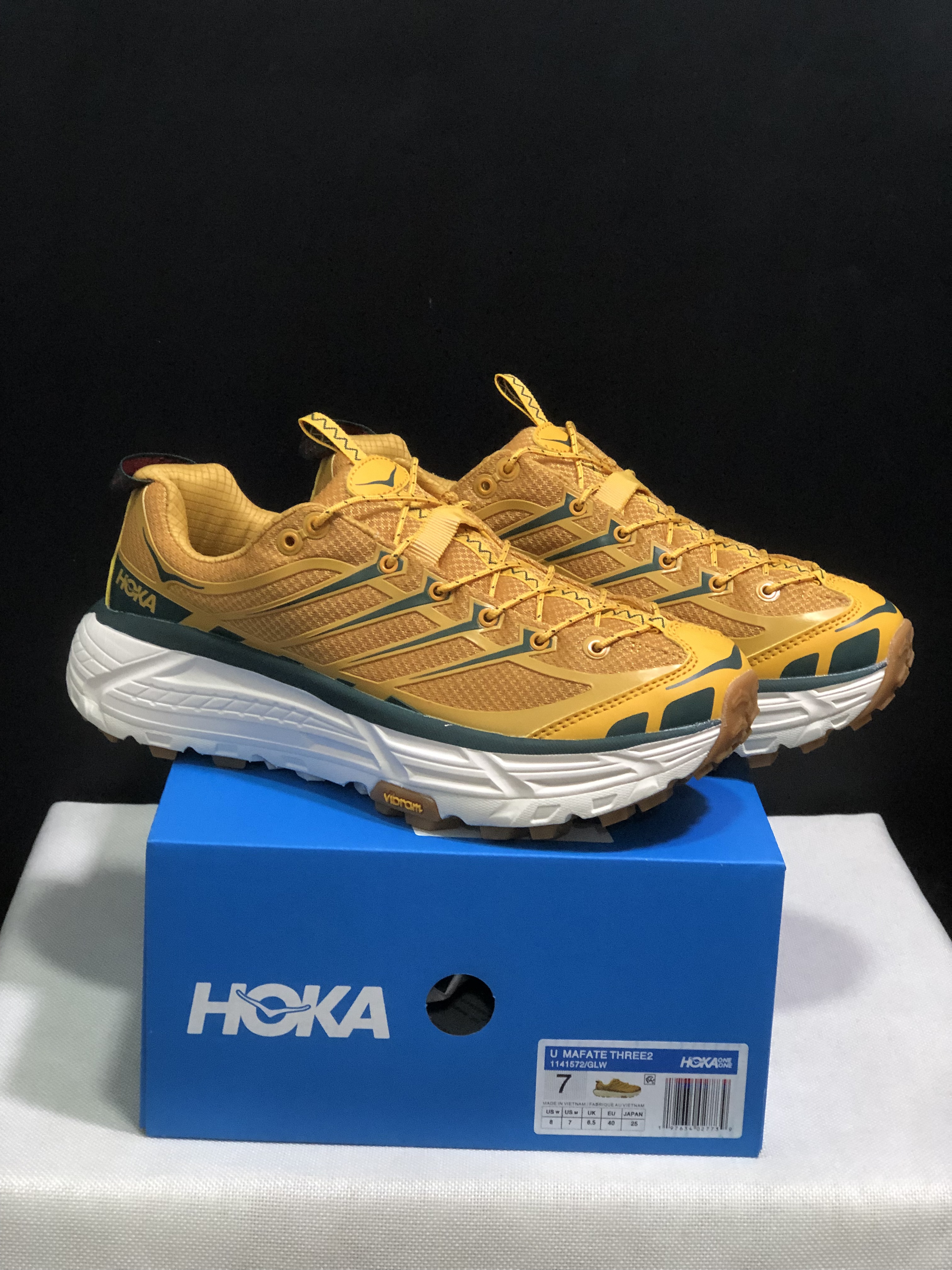 Hoka One One Mafate Three 2 Anti-slip Running Shoes Sneakers Yellow
