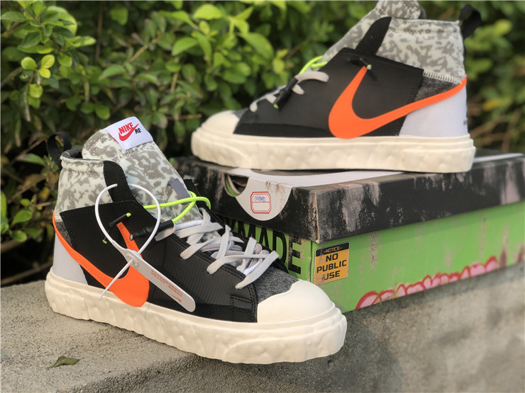 Nike Blazer Mid Readymade Black Vast Grey Volt Total Orange Sneakers