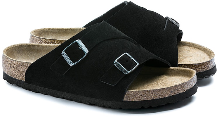 Birkenstock Zrich Soft Footbed Suede Leather 1009528 Black Sandals