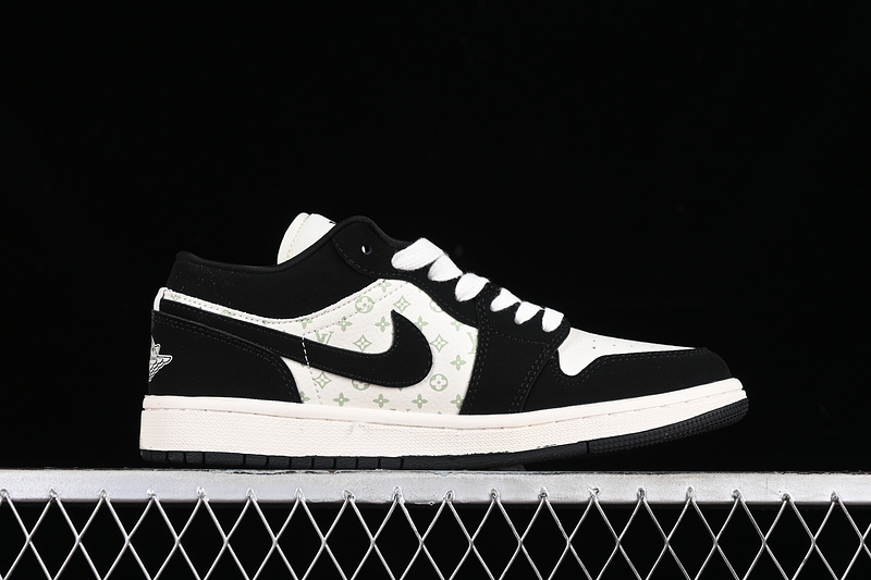 Nike Air Jordan 1 Low LV White Printing Black Sneakers
