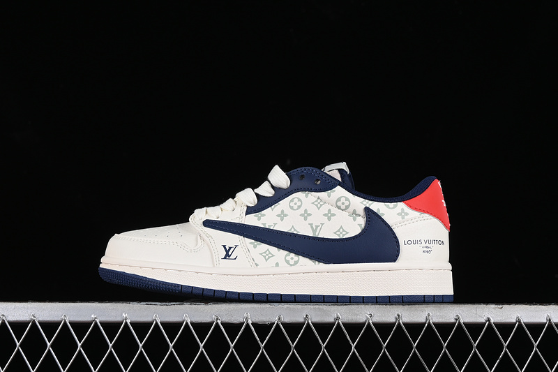 Nike Air Jordan 1 Low OG SP Travis Scott Fragment Design LV Blue Red White Sneakers