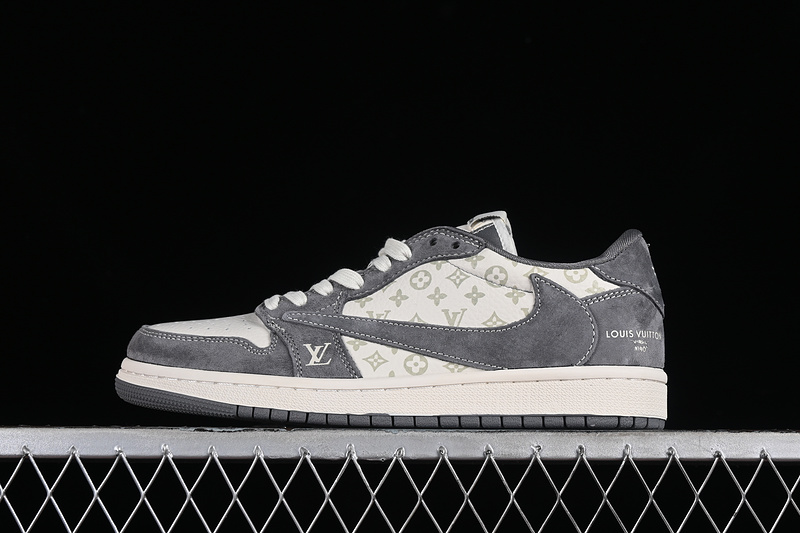 Nike Air Jordan 1 Low LV Travis Scott Fragment Design OG SP White Grey Sneakers