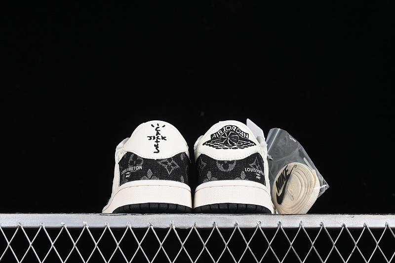 Nike Air Jordan 1 Low OG SP Travis Scott Fragment Design LV White Black Sneakers