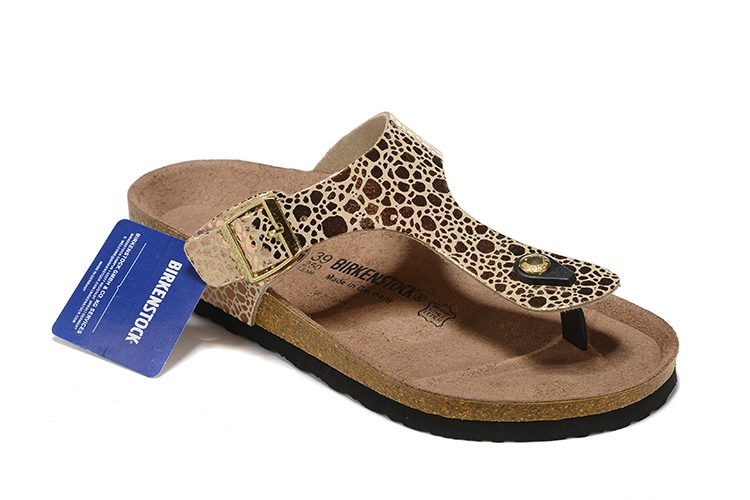 Birkenstock Golden Metallic Stones Flip Flops Leather Sandals