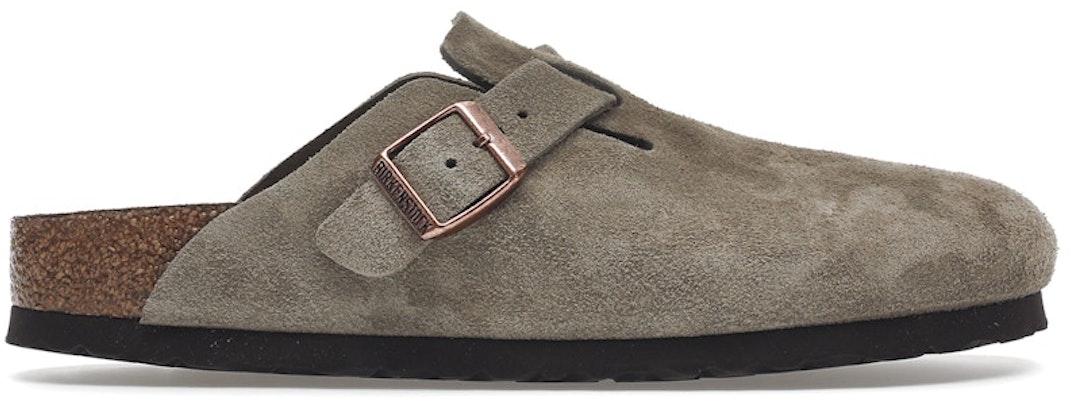 Birkenstock Boston Soft Footbed Suede Narrow 0560773 Taupe Sandals