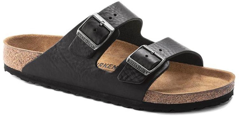 Birkenstock Arizona 1023115 Grip Vintage Wood Black Leather Sandals