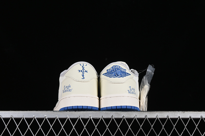 Nike Air Jordan 1 Low OG SP Travis Scott Fragment Design LV White Grey Navy Sole Sneakers