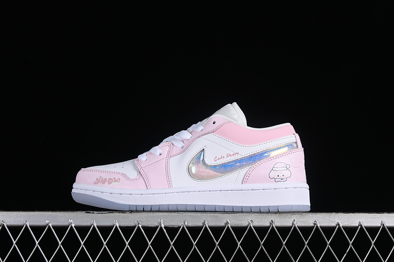 Nike Air Jordan 1 Low SE GS White Ice Blue Summit Pink Sneakers